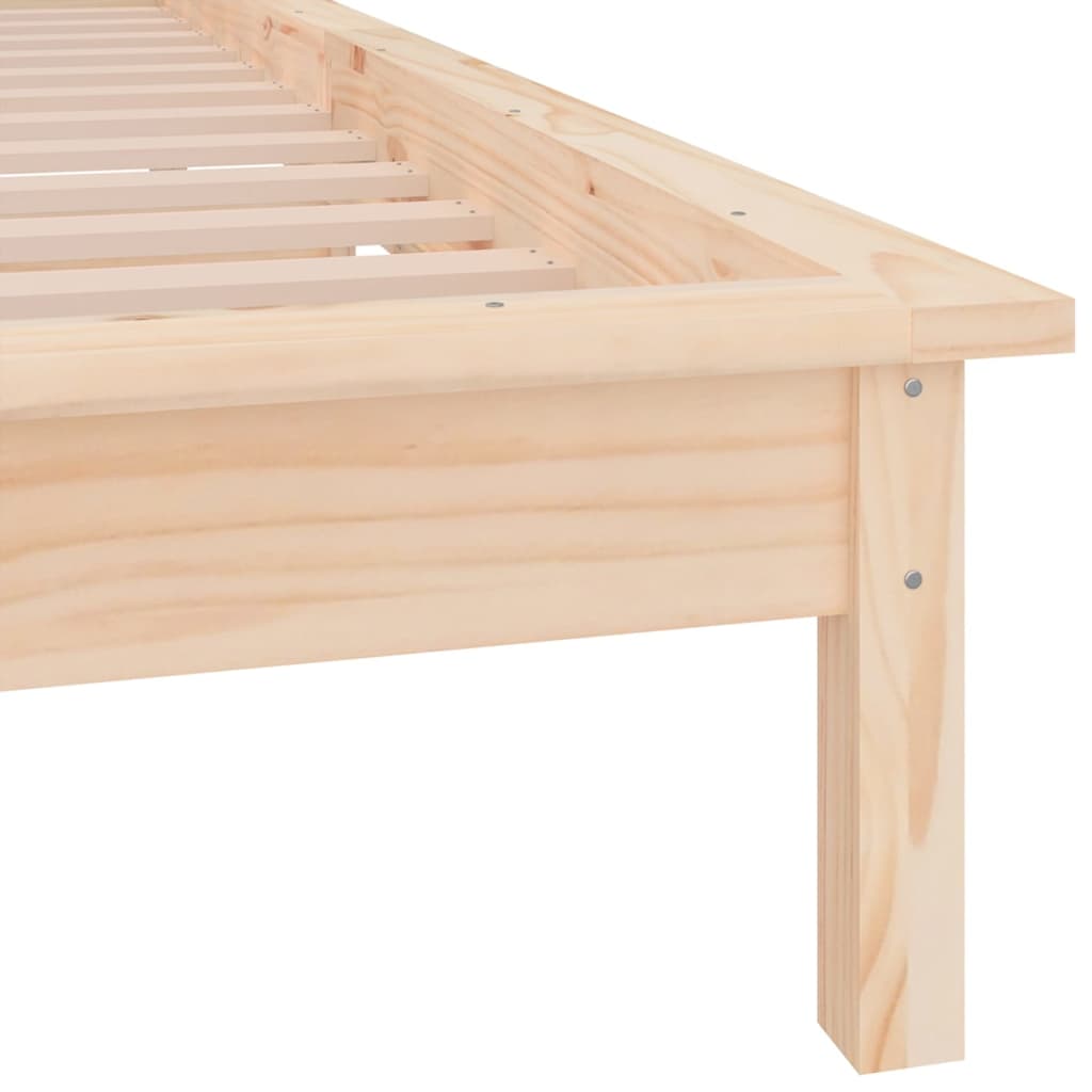 Cadre de lit à LED sans matelas 90x200 cm bois massif