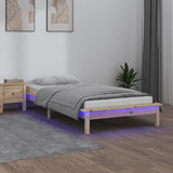 Cadre de lit à LED sans matelas 90x200 cm bois massif