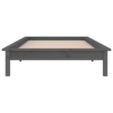 LED bed frame without mattress gray 90x200 cm solid wood