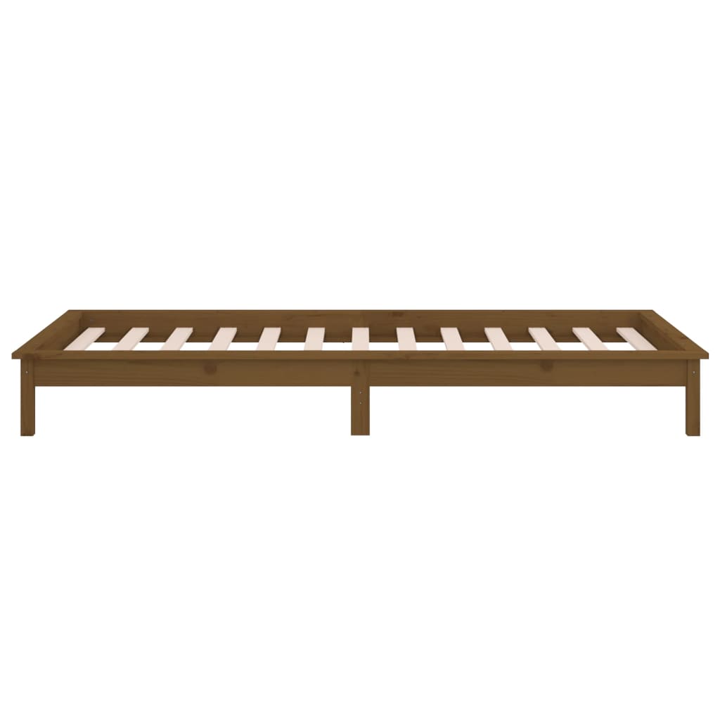 Cadre de lit à LED sans matelas 90x200 cm bois massif