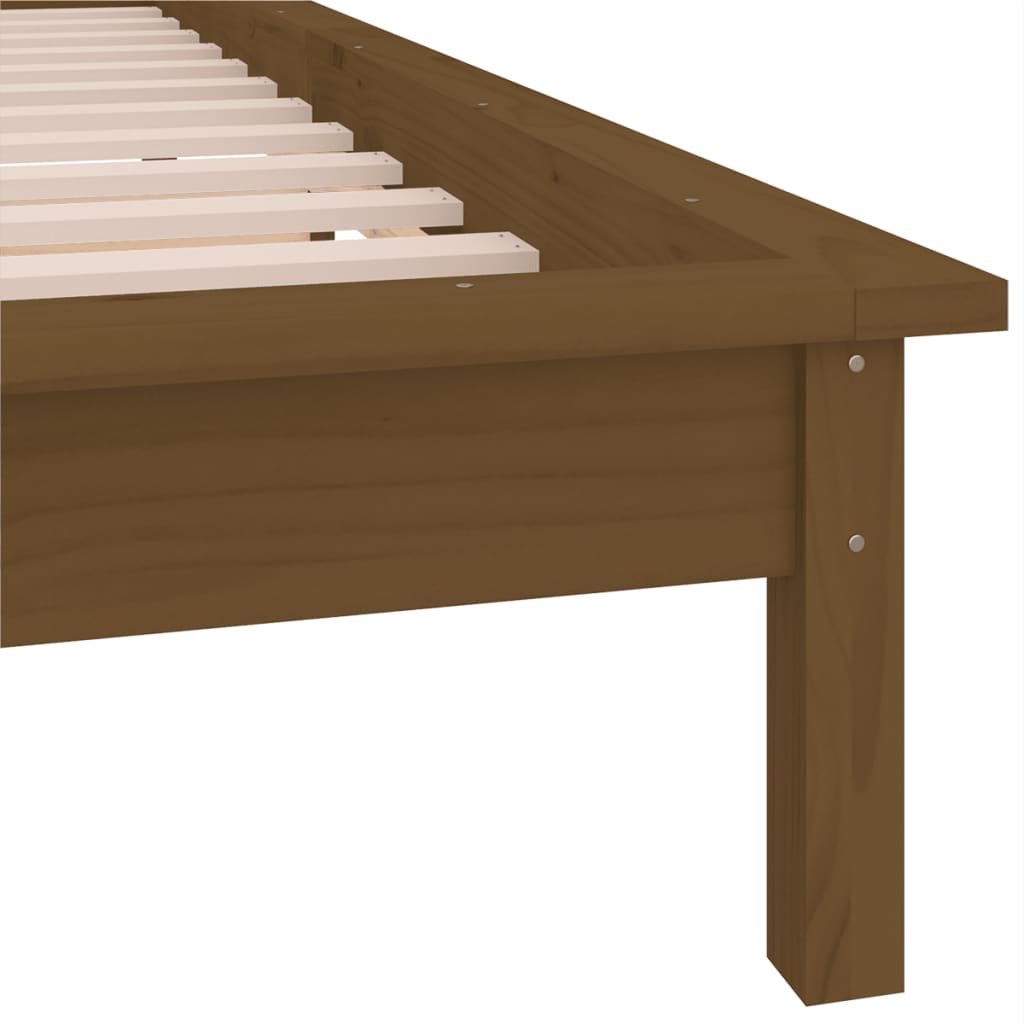 Cadre de lit à LED sans matelas 90x200 cm bois massif