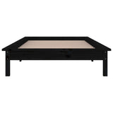 Cadre de lit à LED sans matelas noir 90x200 cm bois massif