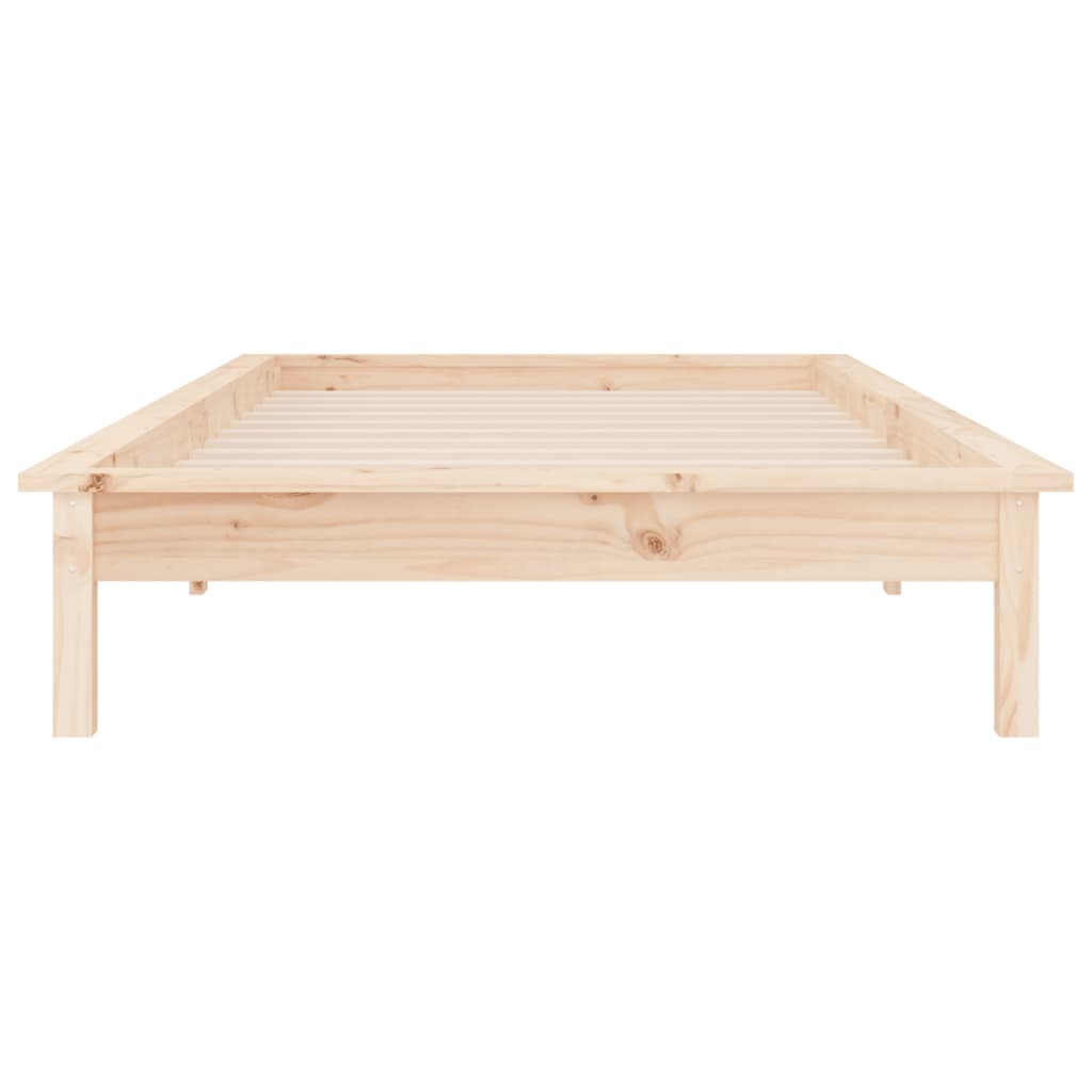 Cadre de lit à LED sans matelas 100x200 cm bois massif