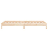 LED bed frame without mattress 100x200 cm solid wood