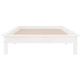 LED bed frame without mattress white 100x200 cm solid wood