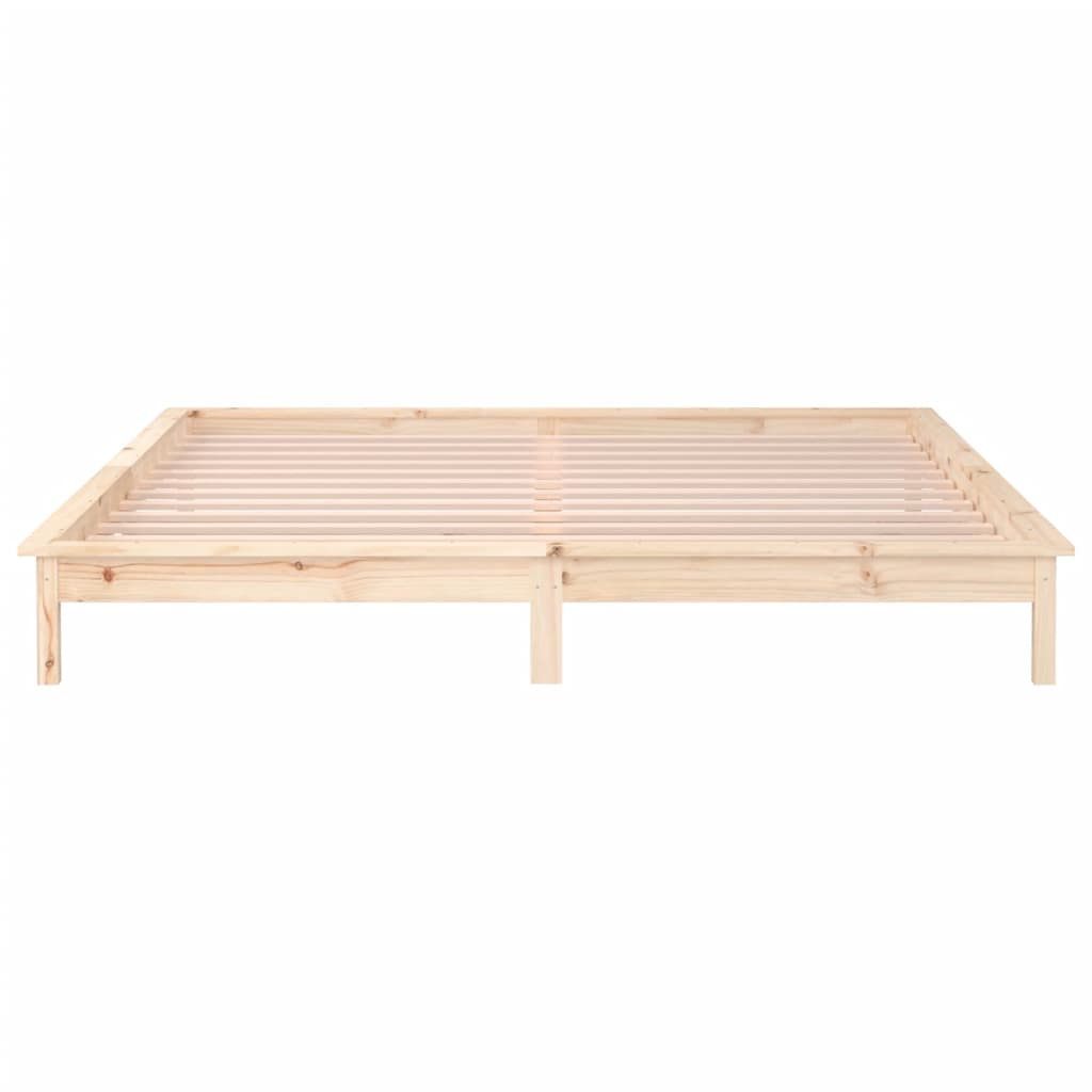 Cadre de lit à LED sans matelas 120x200 cm bois massif