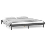 Cadre de lit à LED sans matelas gris 120x200 cm bois massif