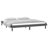 Cadre de lit à LED sans matelas gris 120x200 cm bois massif