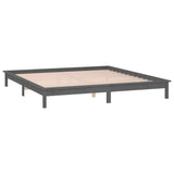 LED bed frame without mattress gray 120x200 cm solid wood