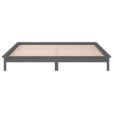 LED bed frame without mattress gray 120x200 cm solid wood