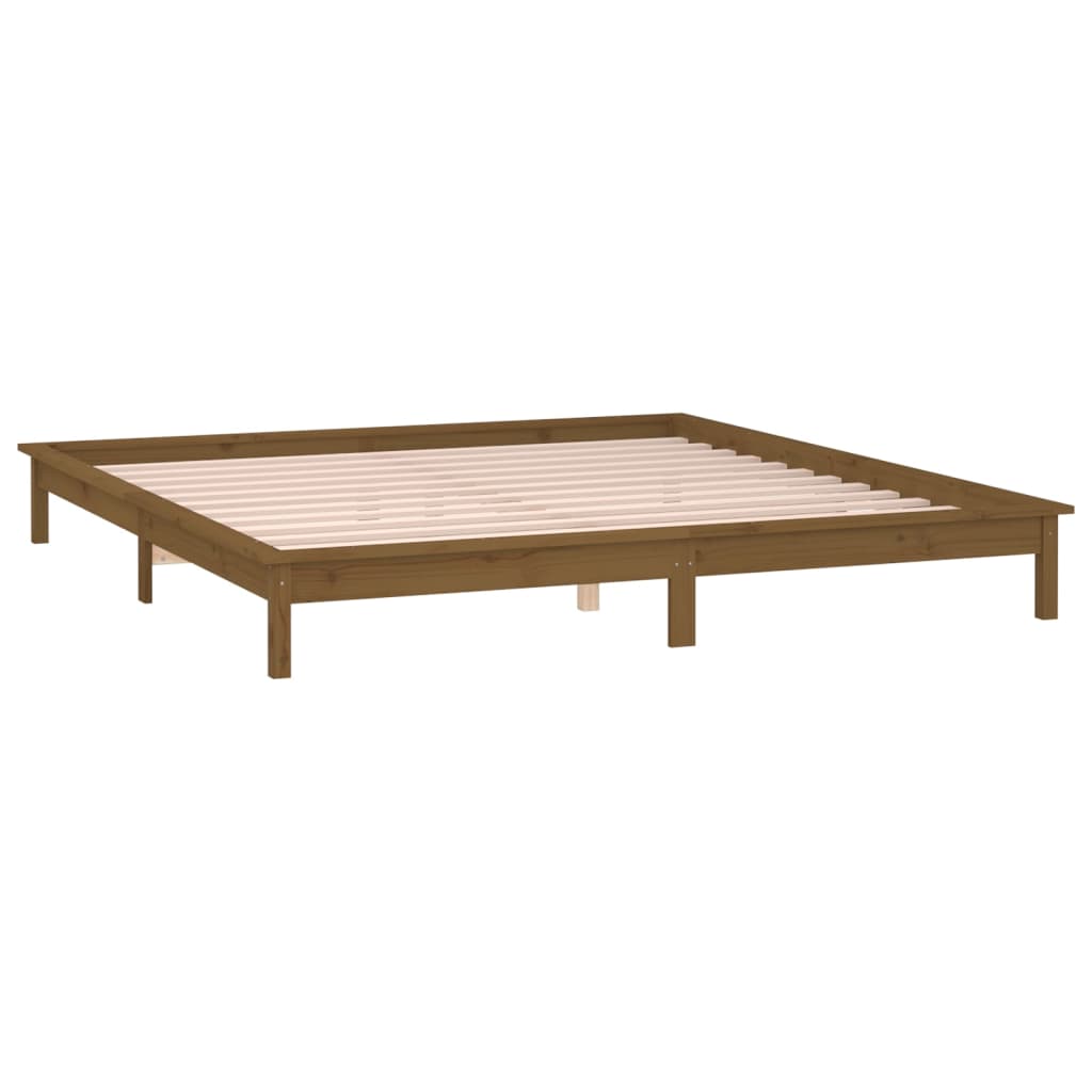 Cadre de lit à LED sans matelas 120x200 cm bois massif