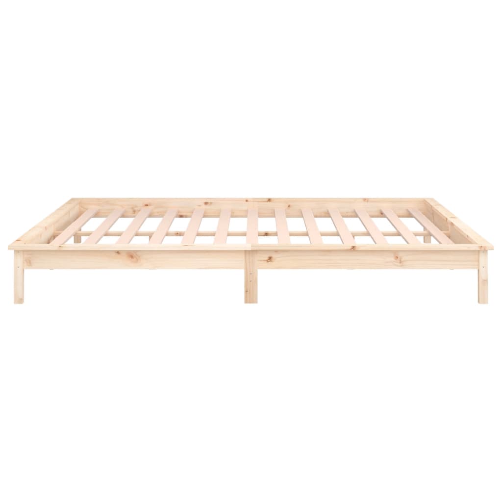 LED bed frame without mattress 150x200 cm solid wood