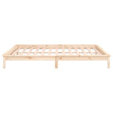 LED bed frame without mattress 150x200 cm solid wood