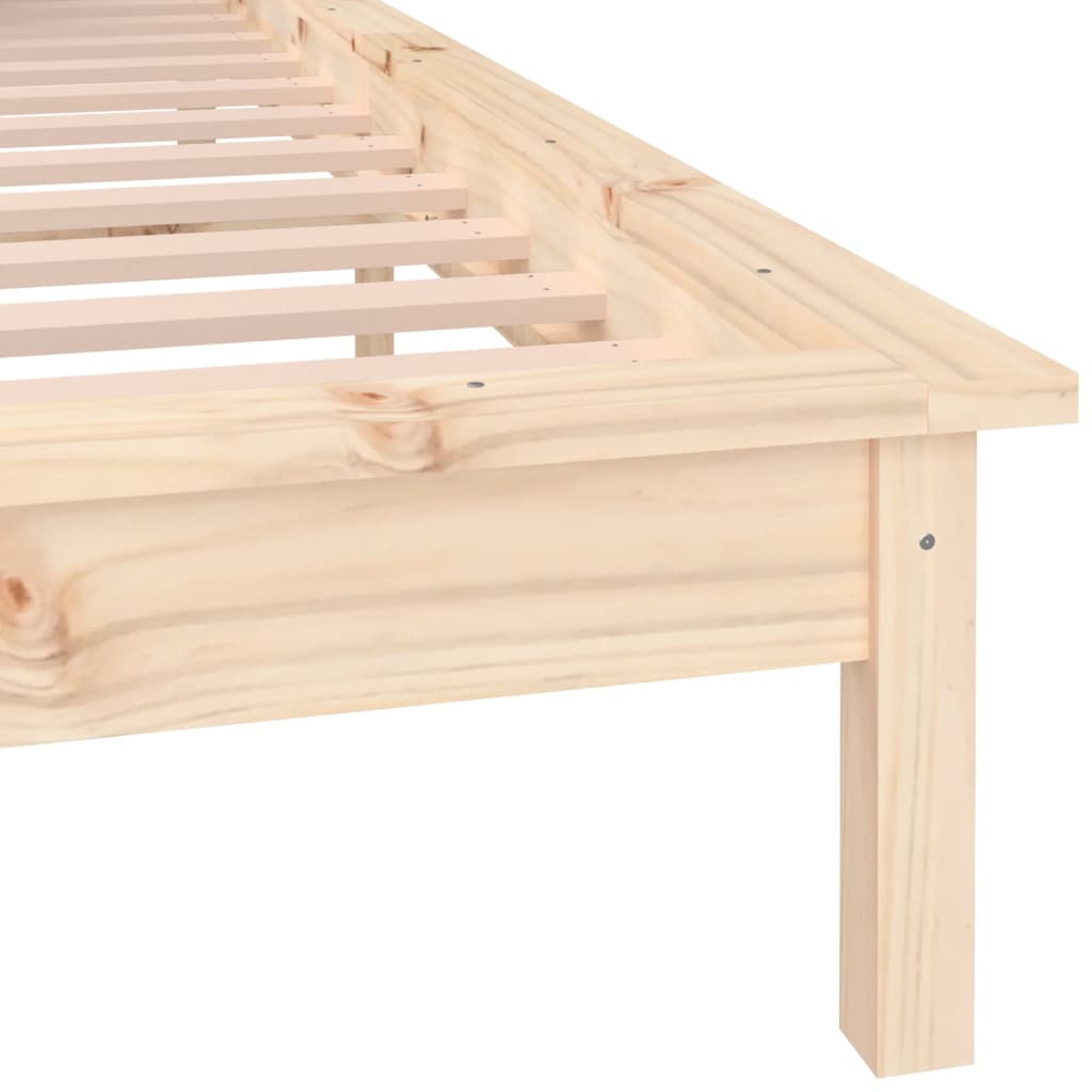 Cadre de lit à LED sans matelas 150x200 cm bois massif