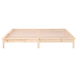 LED bed frame without mattress 200x200 cm solid wood