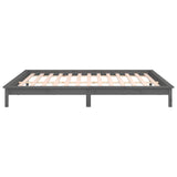 Cadre de lit à LED sans matelas gris 200x200 cm bois massif