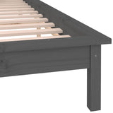 Cadre de lit à LED sans matelas gris 200x200 cm bois massif