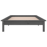 Cadre de lit à LED sans matelas gris 75x190 cm bois massif