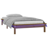 Cadre de lit à LED sans matelas 75x190 cm bois massif