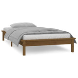 LED bed frame without mattress 75x190 cm solid wood