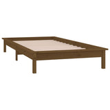 LED bed frame without mattress 75x190 cm solid wood