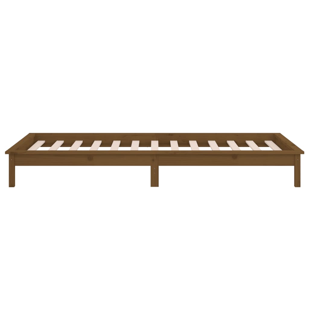 Cadre de lit à LED sans matelas 75x190 cm bois massif