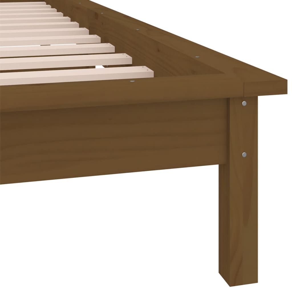 Cadre de lit à LED sans matelas 75x190 cm bois massif