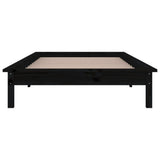 Cadre de lit à LED sans matelas noir 75x190 cm bois massif