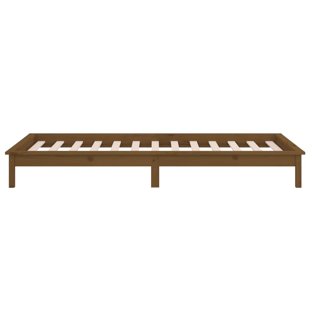 Cadre de lit à LED sans matelas 90x190 cm bois massif