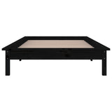 LED bed frame without mattress black 90x190 cm solid wood