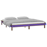 Cadre de lit à LED sans matelas 120x190 cm bois massif