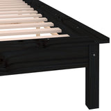 Cadre de lit à LED sans matelas noir 120x190 cm bois massif