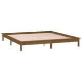 LED bed frame without mattress 140x190 cm solid wood