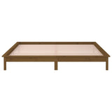 Cadre de lit à LED sans matelas 140x190 cm bois massif