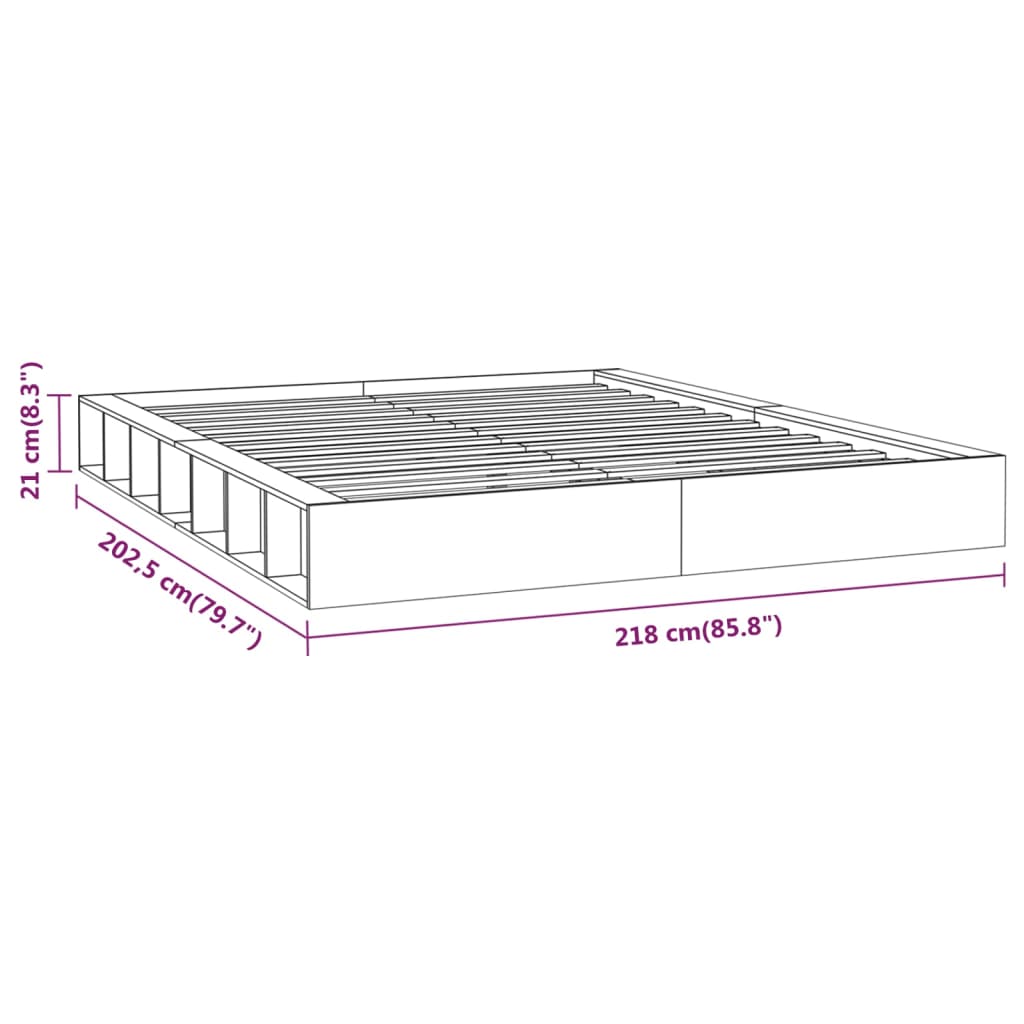 Bed frame without mattress 200x200 cm solid wood