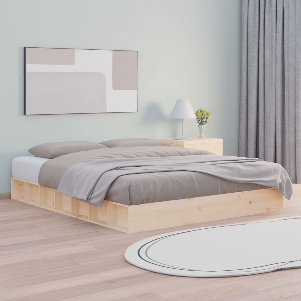 Cadre de lit sans matelas 200x200 cm bois massif