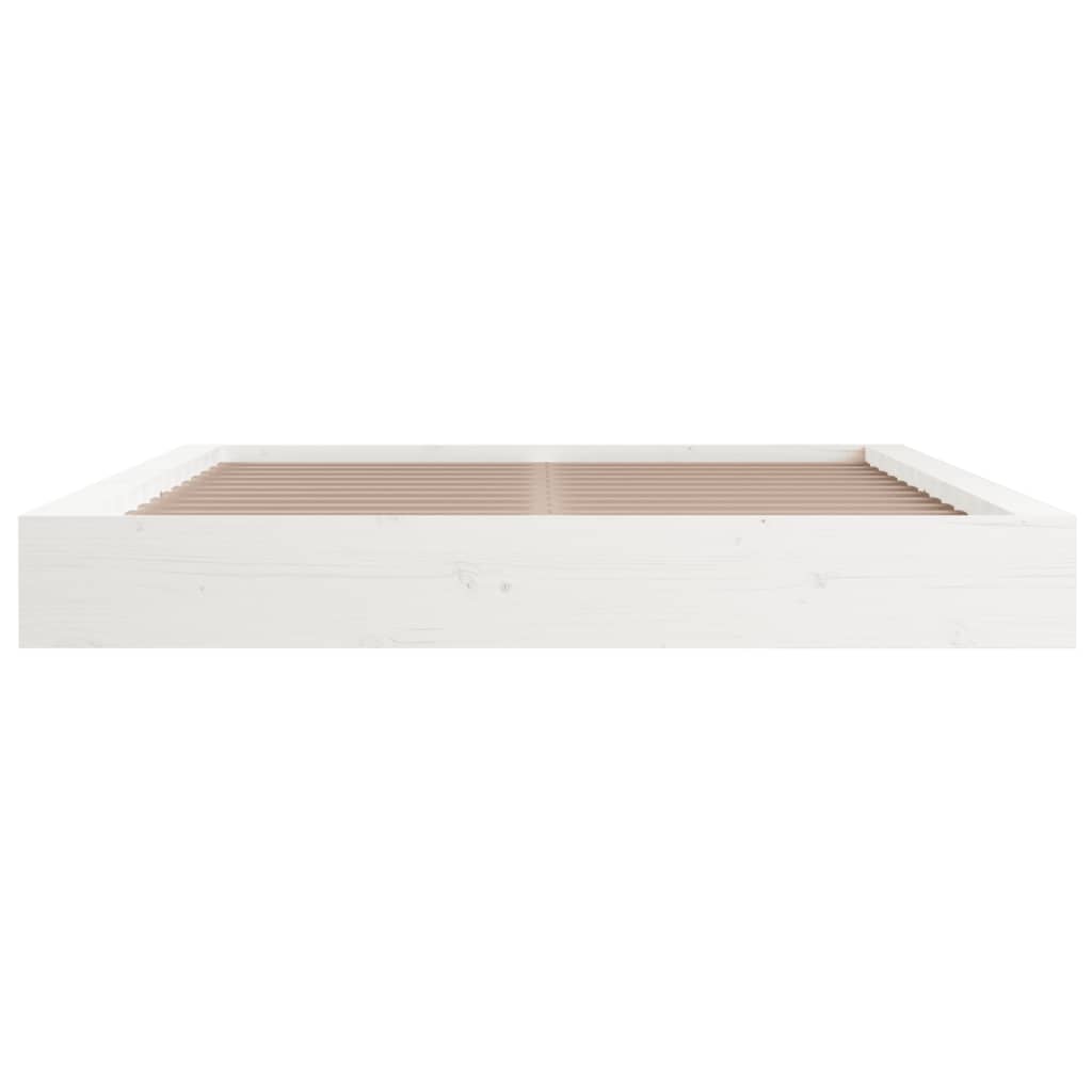 Cadre de lit sans matelas blanc 180x200 cm bois massif