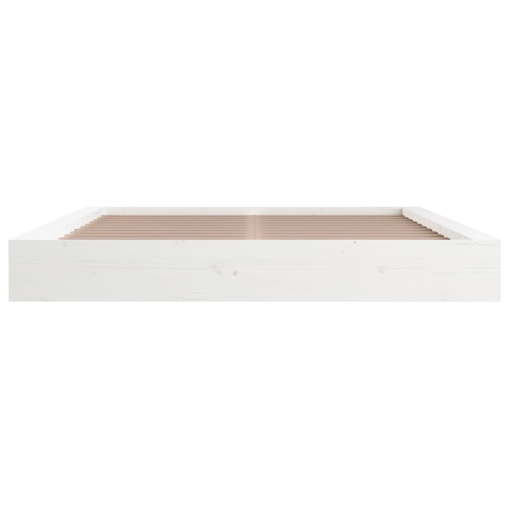 Cadre de lit sans matelas blanc 160x200 cm bois massif