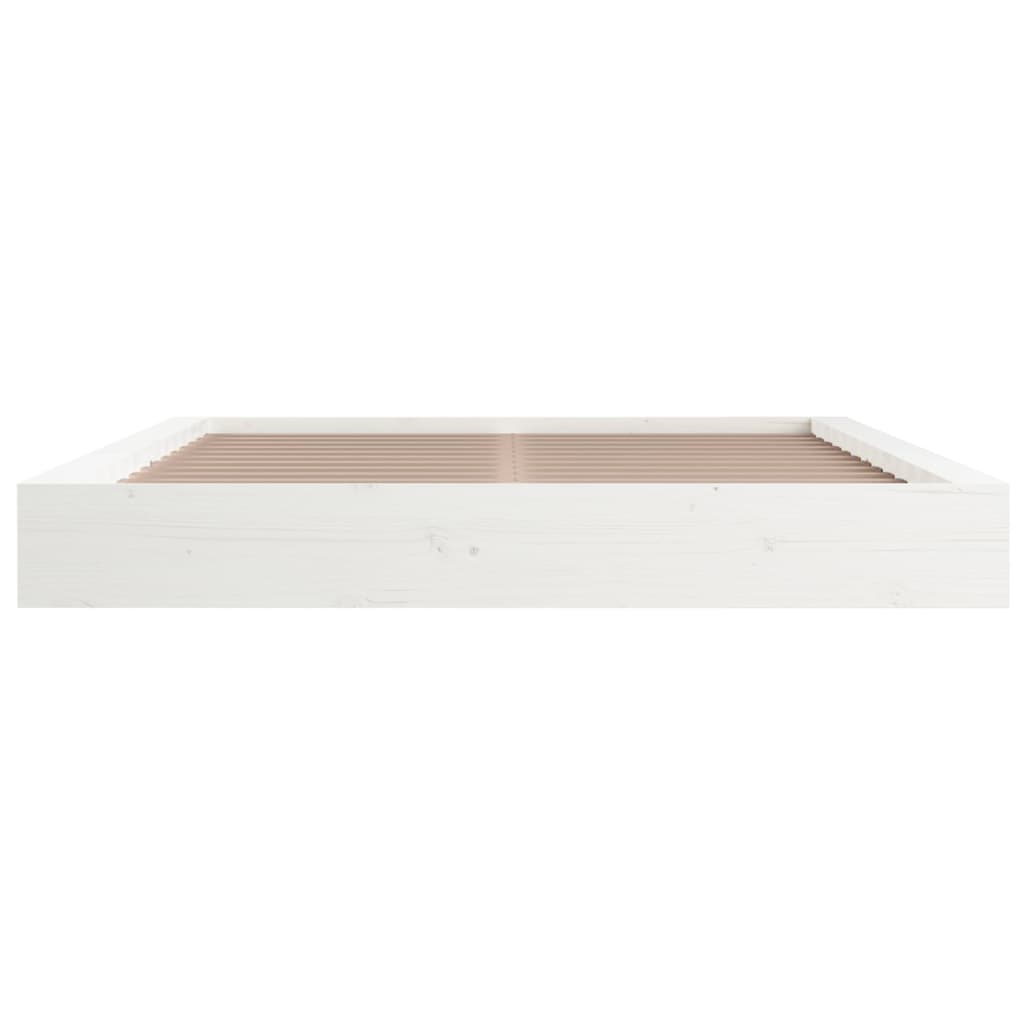 Cadre de lit sans matelas blanc 150x200 cm bois massif