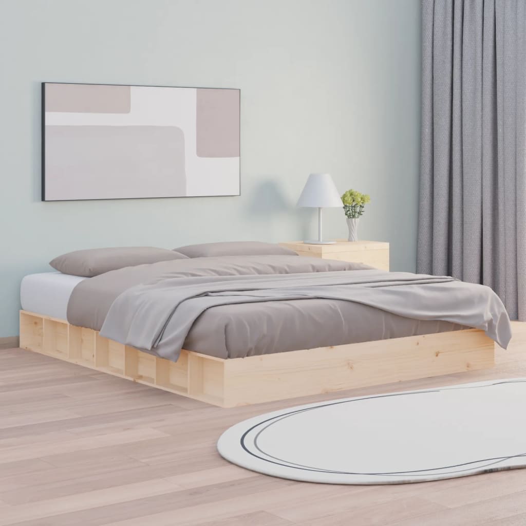 Cadre de lit sans matelas 120x200 cm bois massif