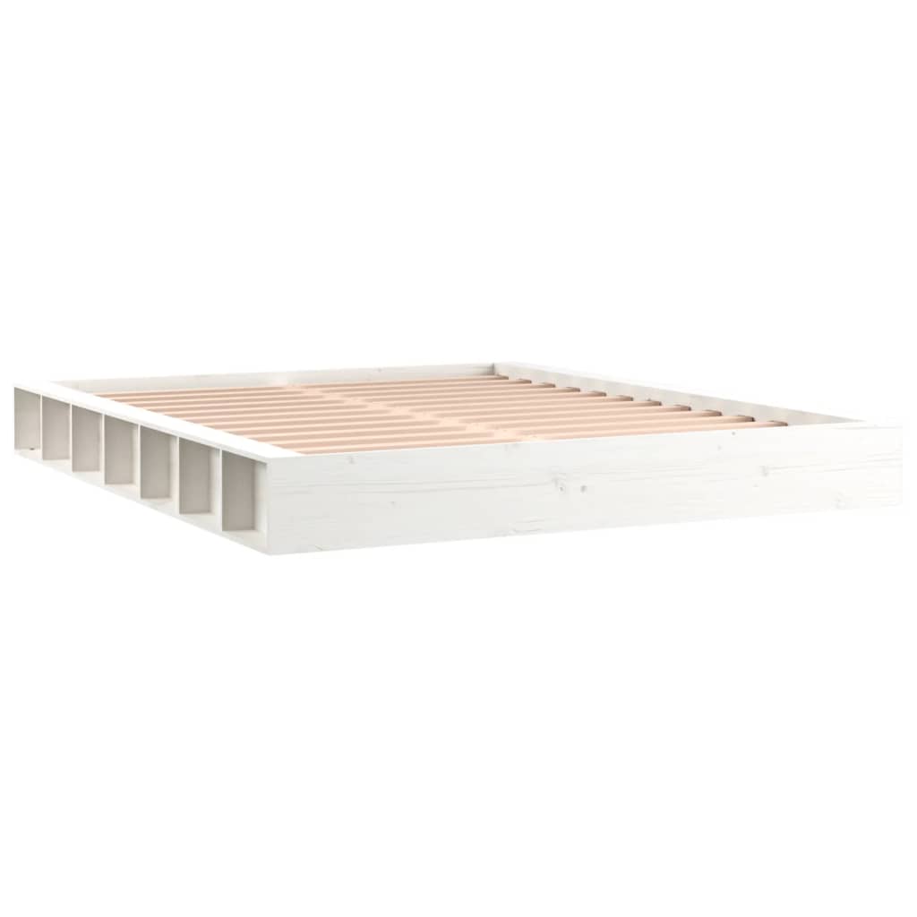 Cadre de lit sans matelas blanc 120x200 cm bois massif