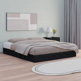 Cadre de lit sans matelas noir 120x200 cm bois massif