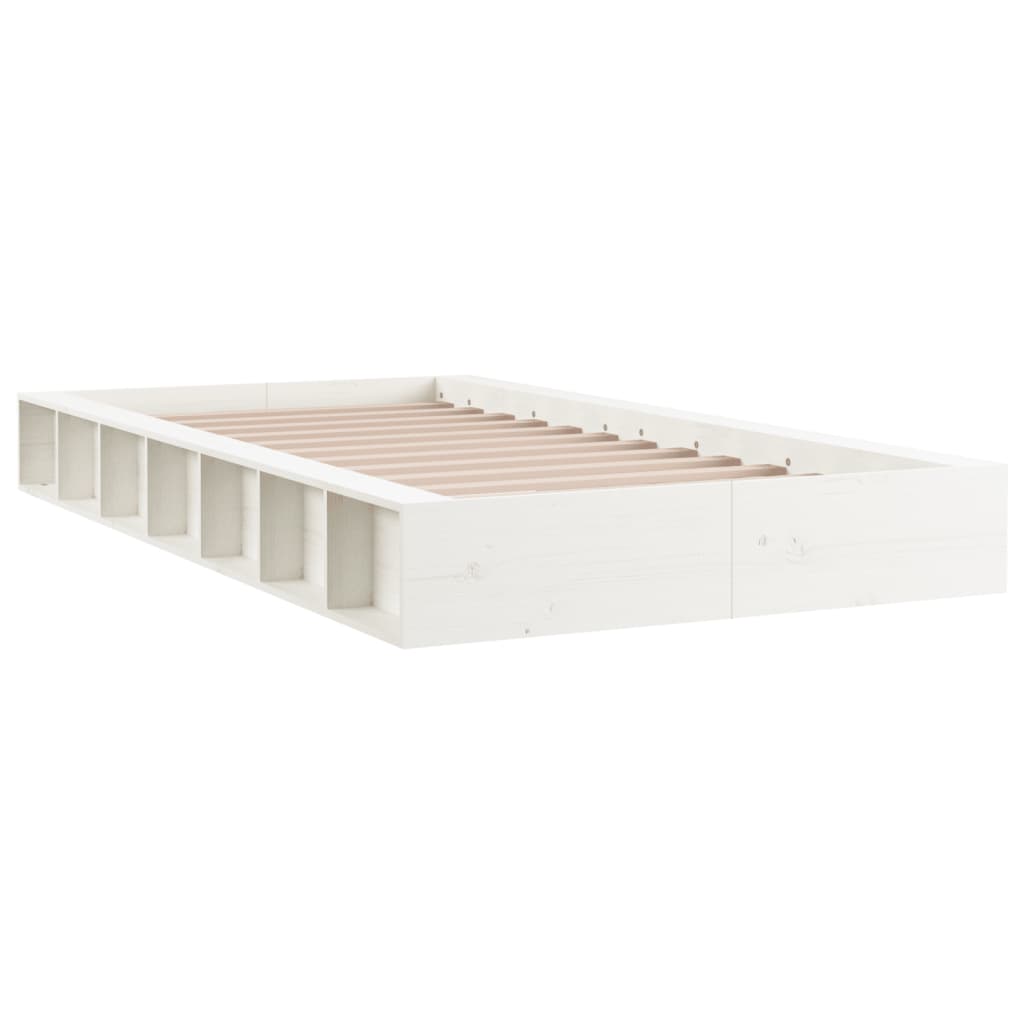 Cadre de lit sans matelas blanc 100x200 cm bois massif