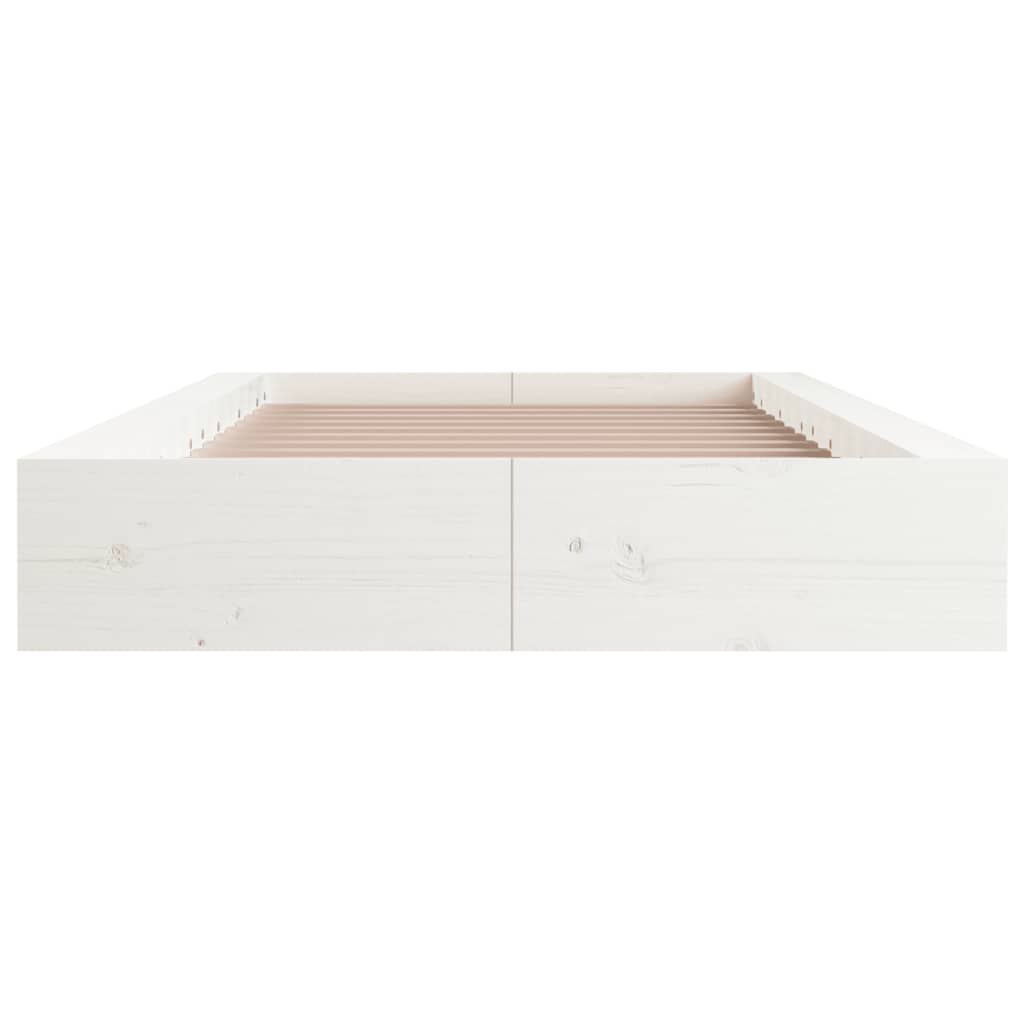 Cadre de lit sans matelas blanc 100x200 cm bois massif