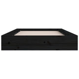 Cadre de lit sans matelas noir 90x200 cm bois massif