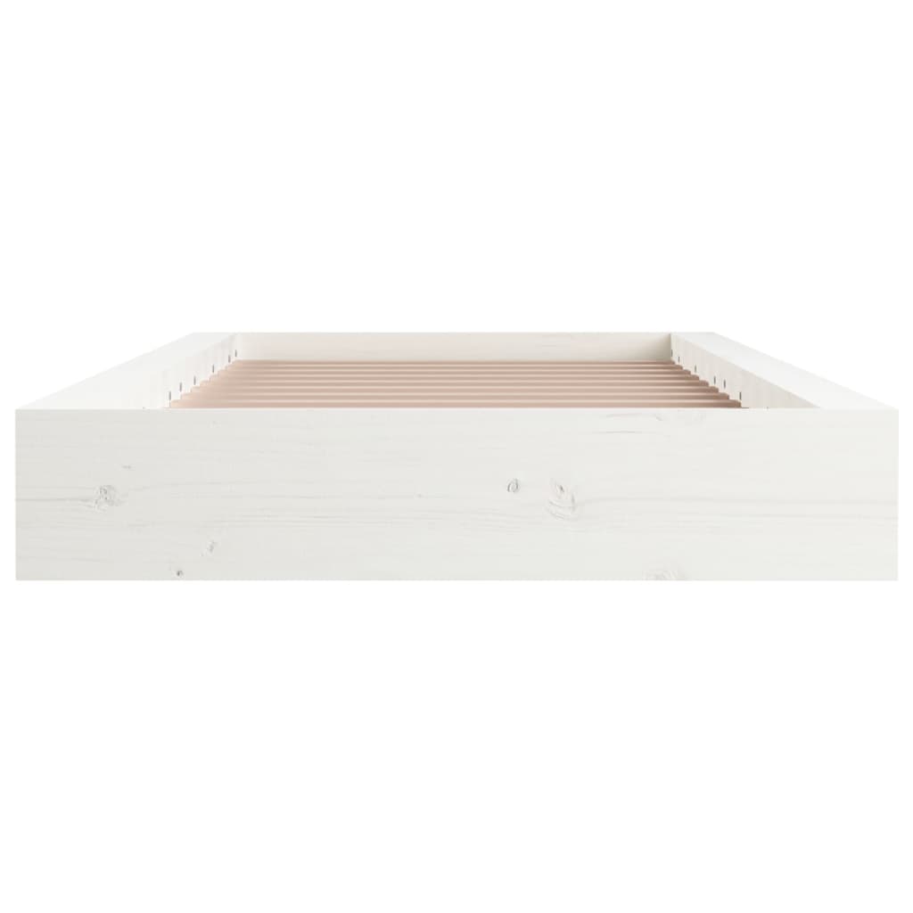 Cadre de lit sans matelas blanc 75x190 cm bois massif