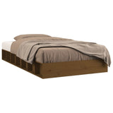 Cadre de lit sans matelas marron miel 75x190 cm bois massif