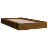 Bed frame without mattress honey brown 75x190 cm solid wood