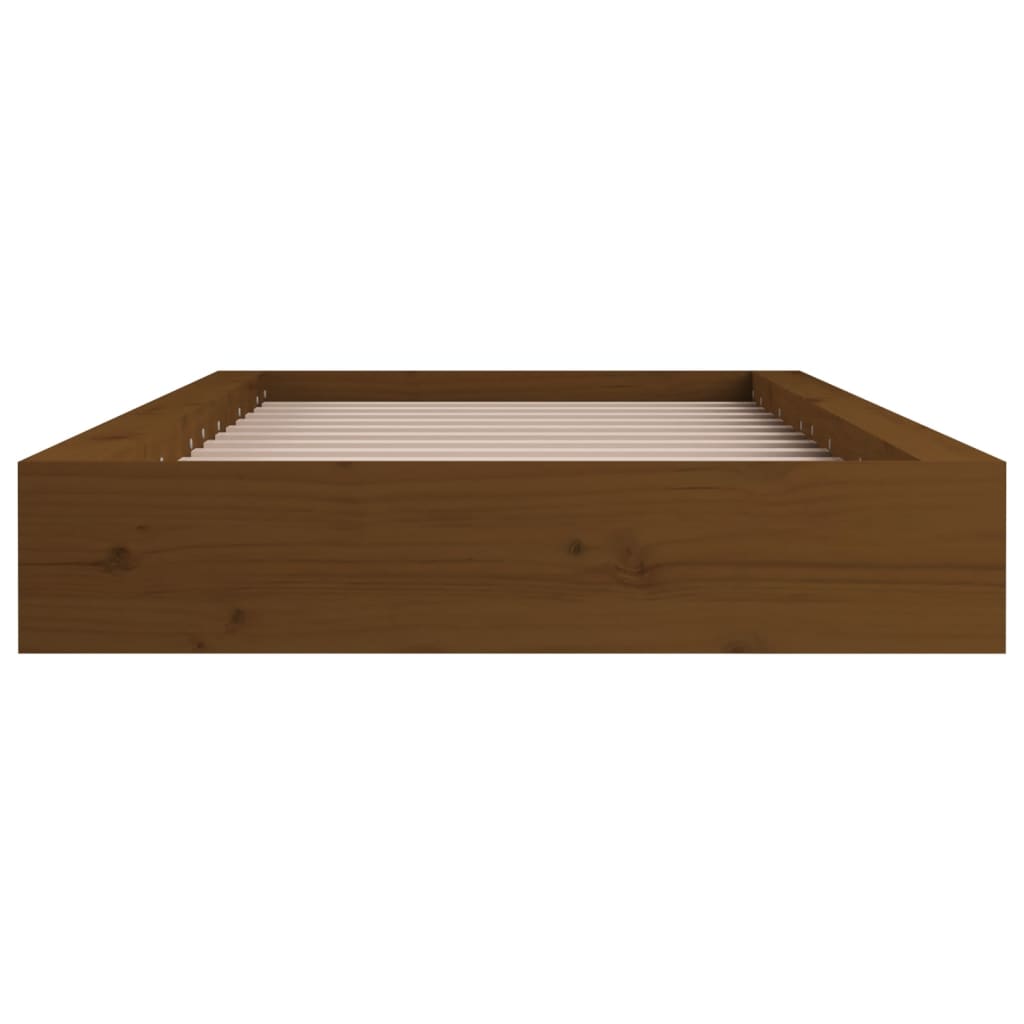 Bed frame without mattress honey brown 75x190 cm solid wood