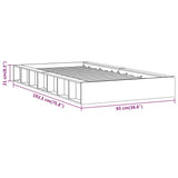 Bettgestell ohne Matratze honigbraun 75x190 cm Massivholz